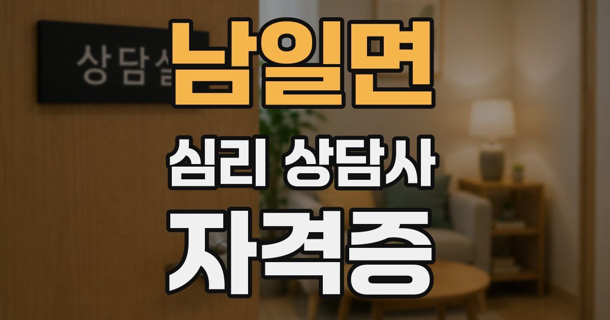 남일면 심리 상담사 자격증