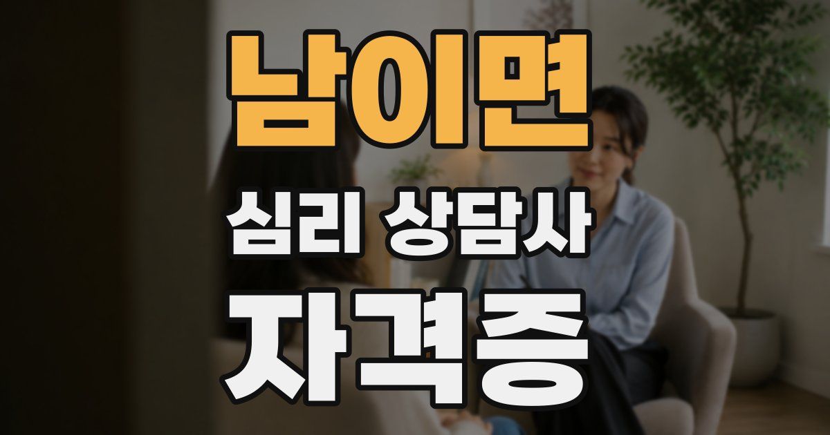 남이면 심리 상담사 자격증