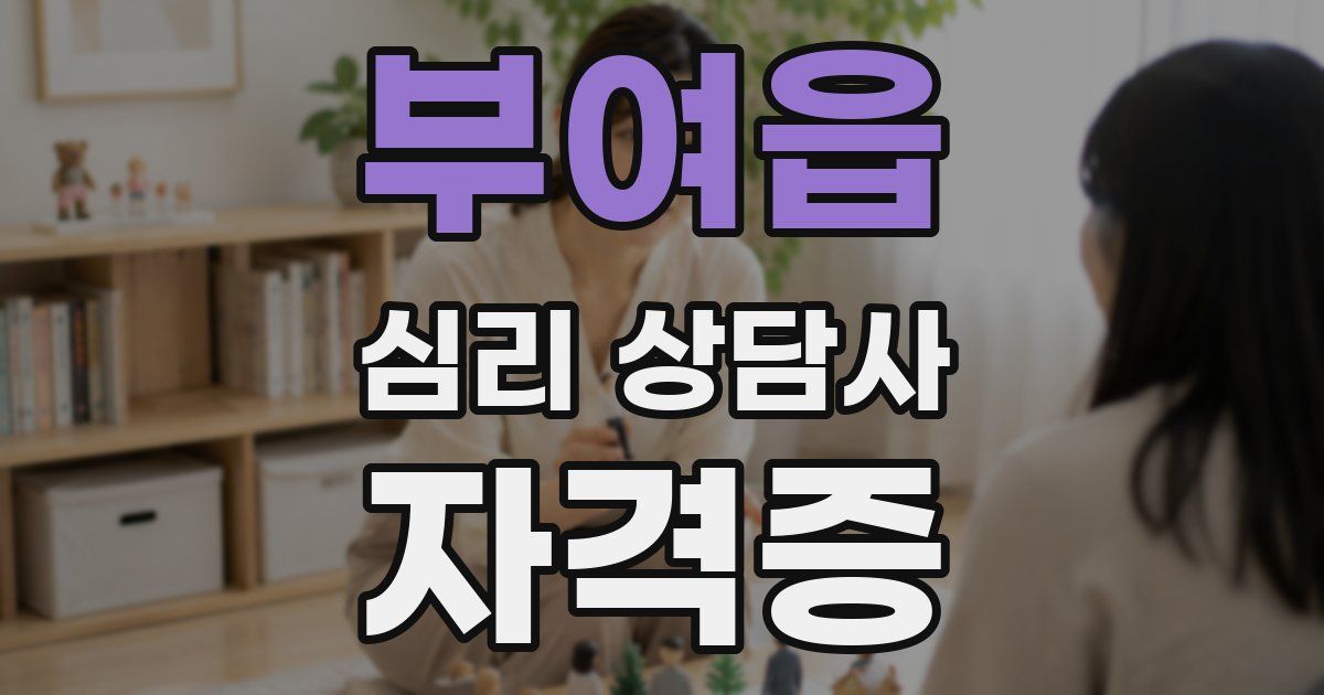 부여읍 심리 상담사 자격증