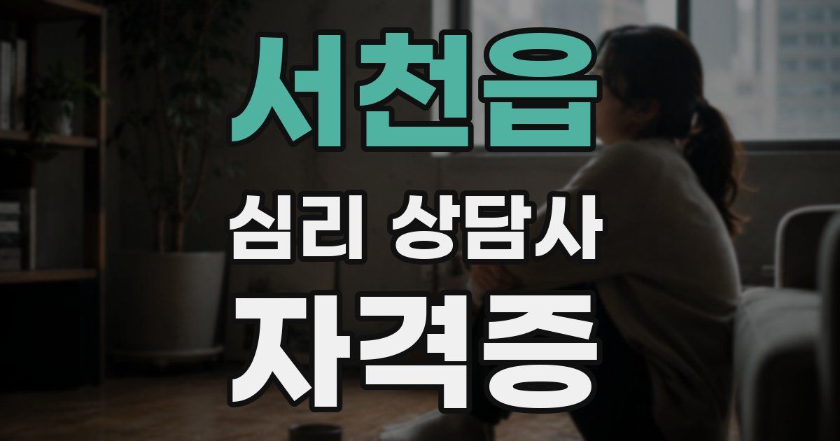 서천읍 심리 상담사 자격증