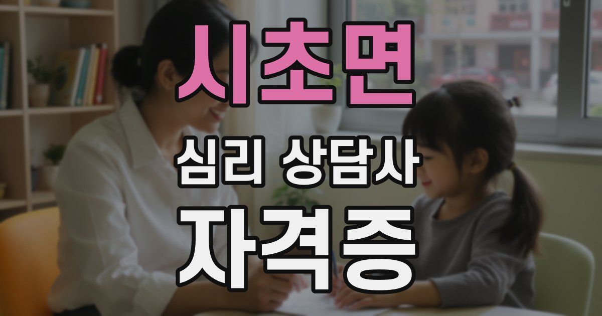시초면 심리 상담사 자격증