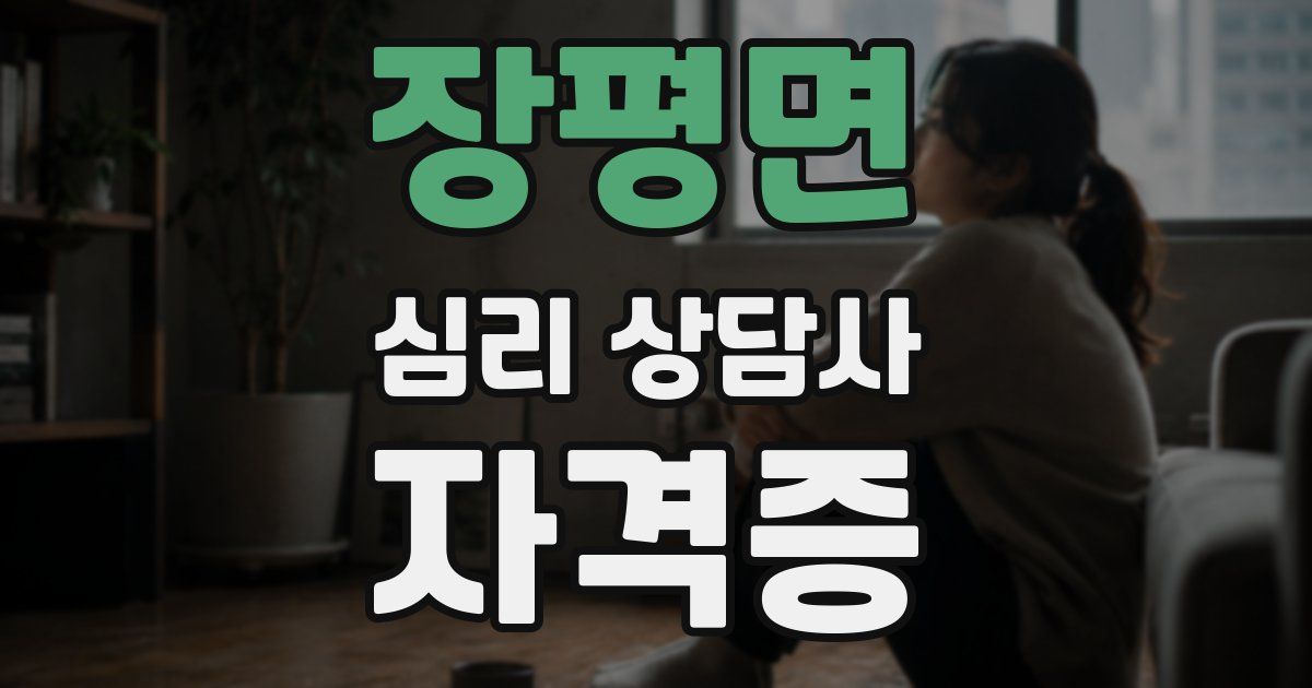 장평면 심리 상담사 자격증