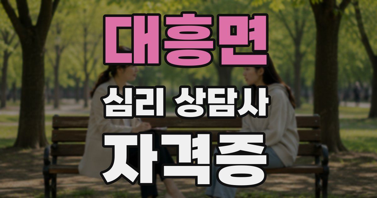 대흥면 심리 상담사 자격증