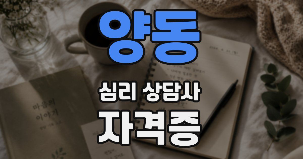 양동 심리 상담사 자격증