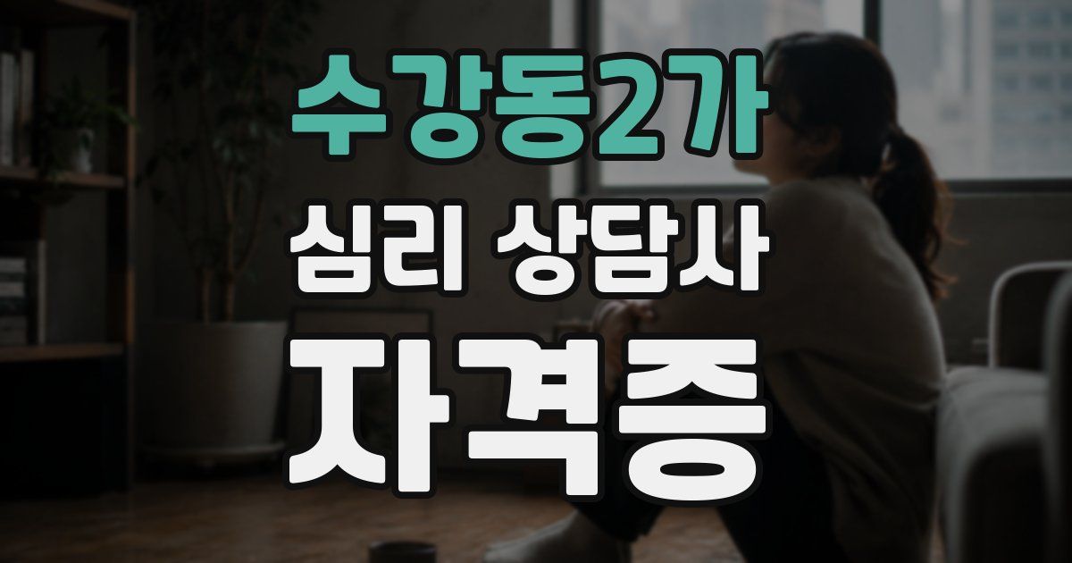 수강동2가 심리 상담사 자격증