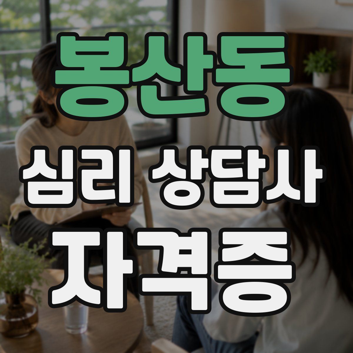 봉산동 심리 상담사 자격증