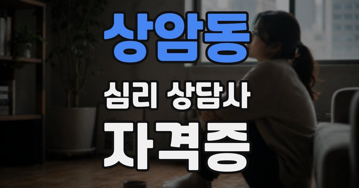 상암동 심리 상담사 자격증