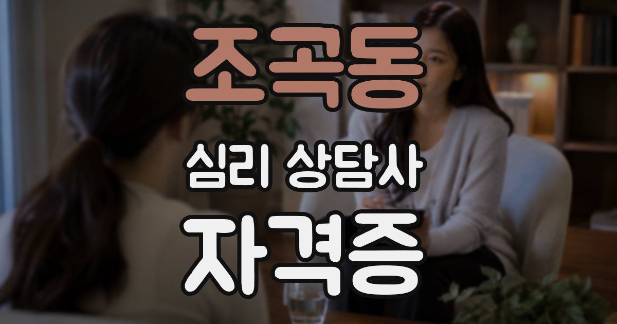 조곡동 심리 상담사 자격증
