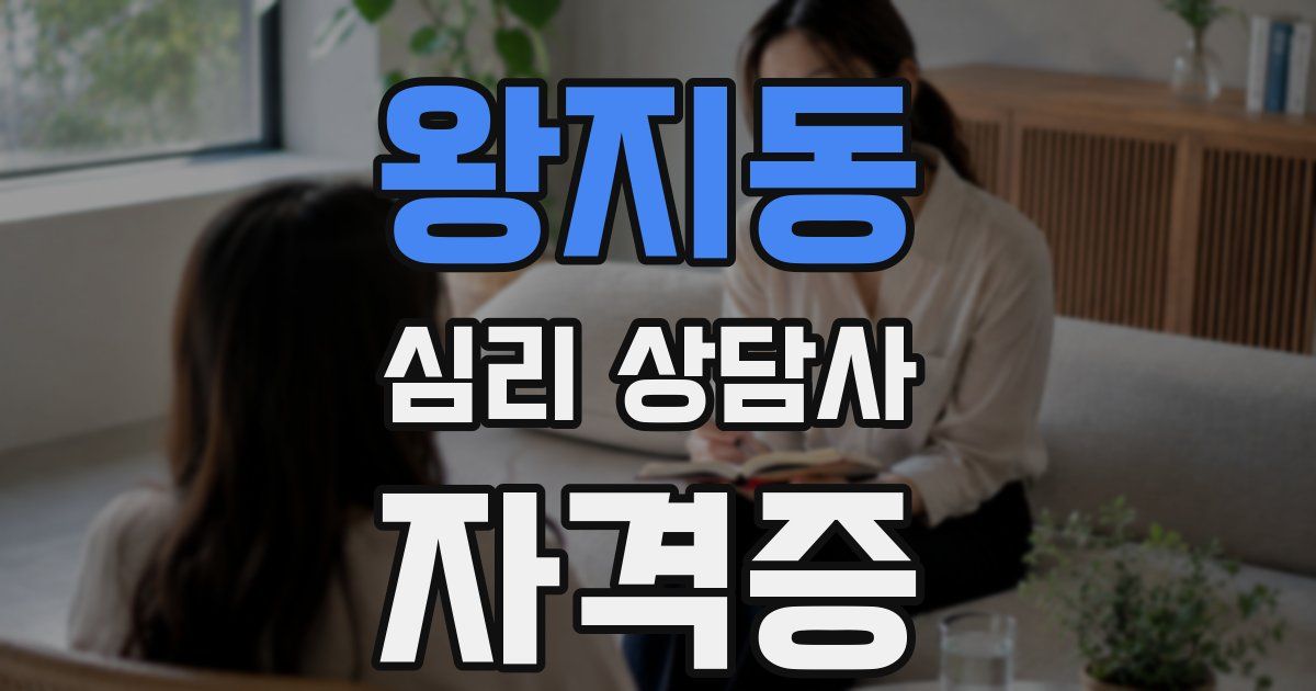 왕지동 심리 상담사 자격증