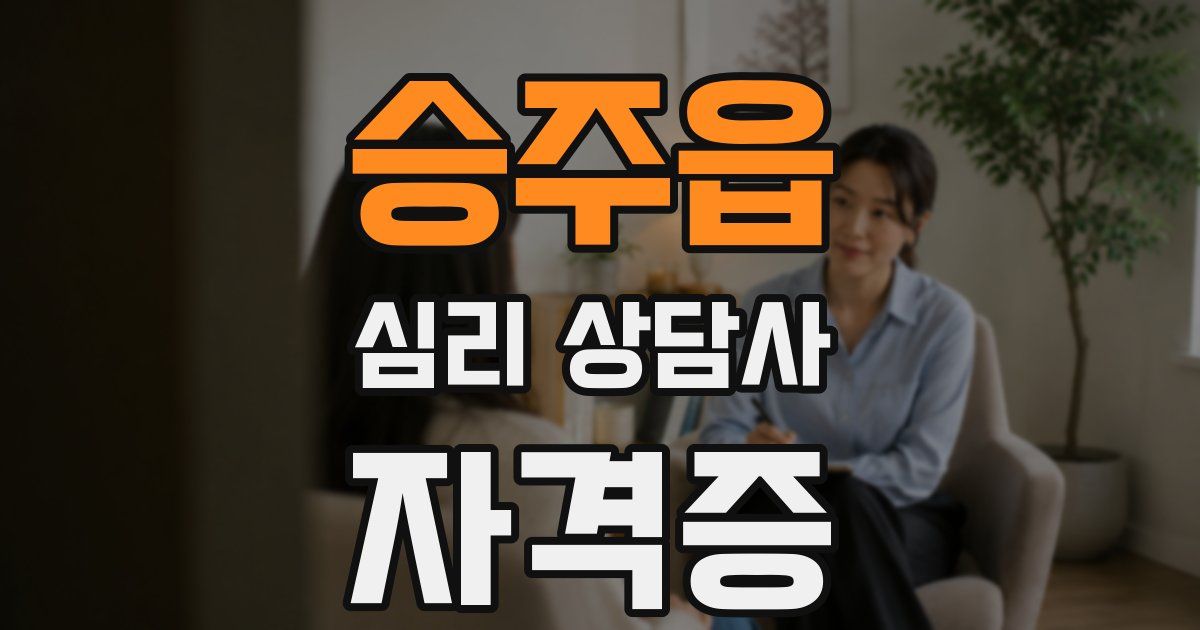 승주읍 심리 상담사 자격증