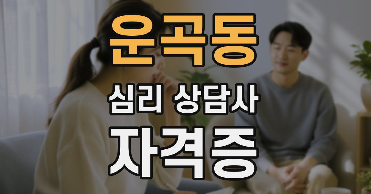 운곡동 심리 상담사 자격증