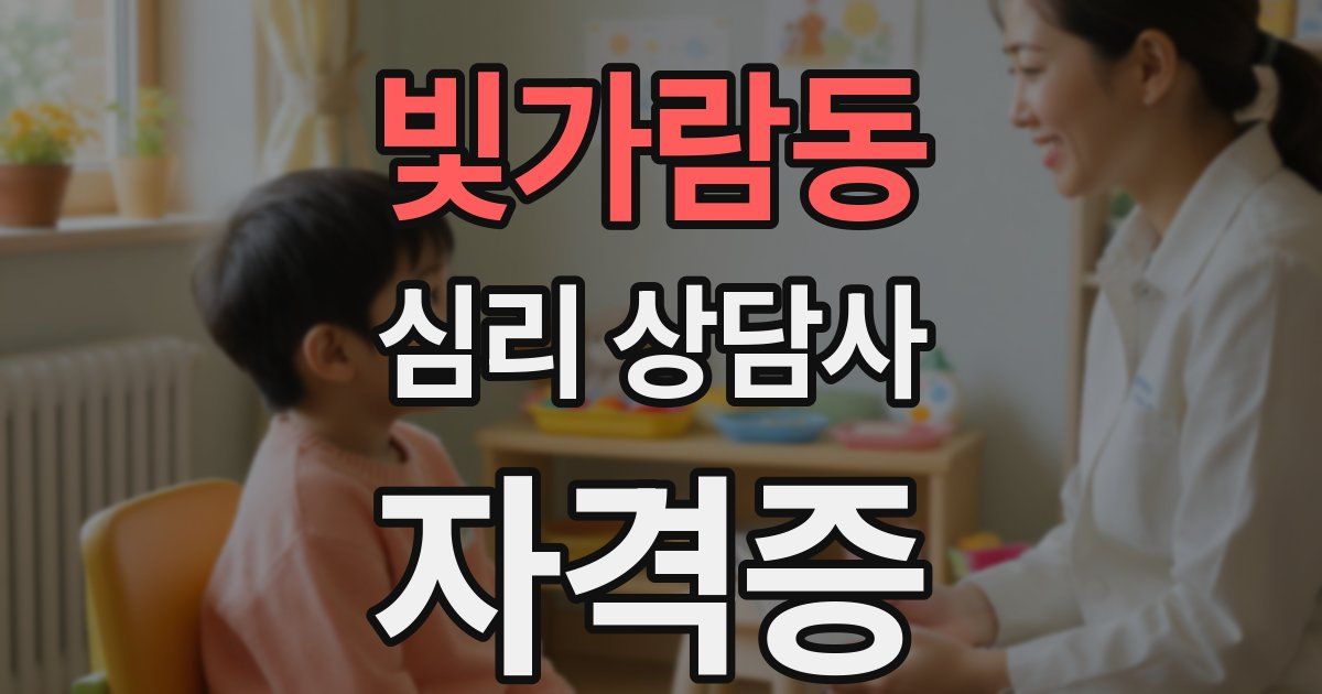빛가람동 심리 상담사 자격증