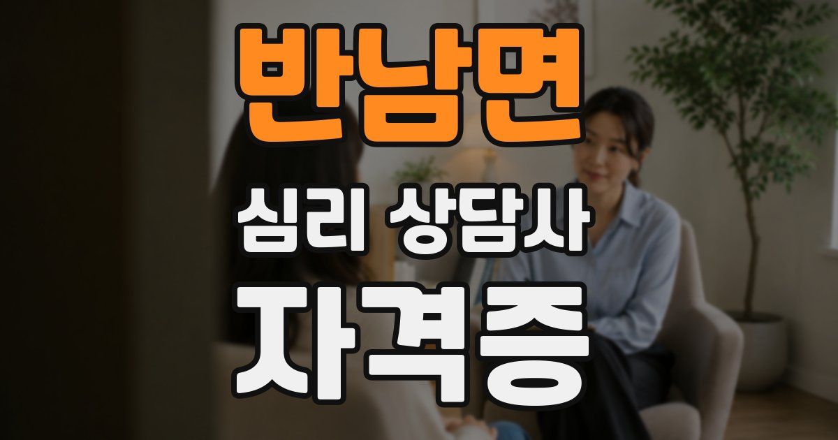 반남면 심리 상담사 자격증