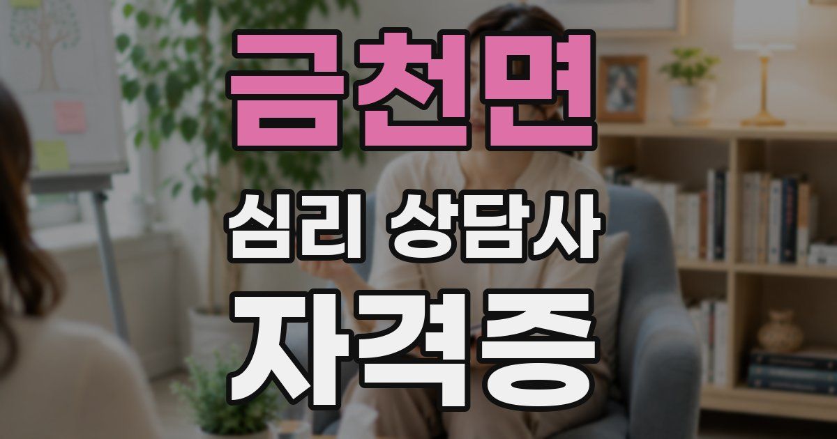 금천면 심리 상담사 자격증