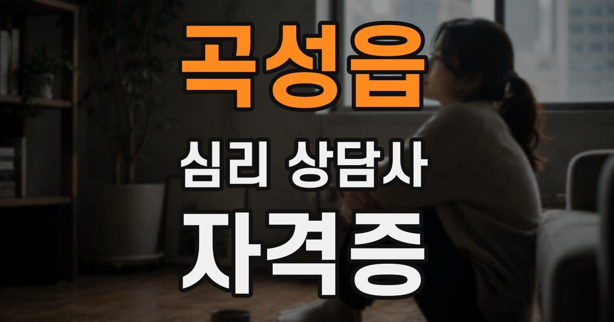 곡성읍 심리 상담사 자격증
