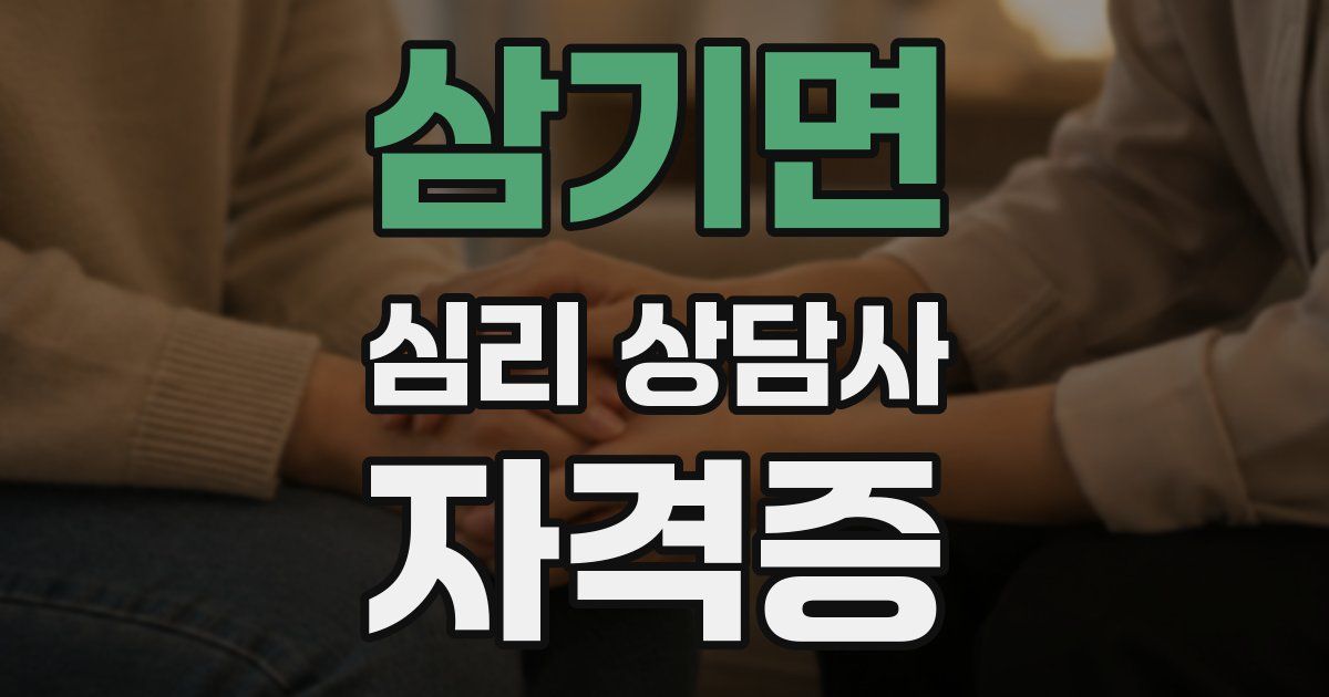 삼기면 심리 상담사 자격증