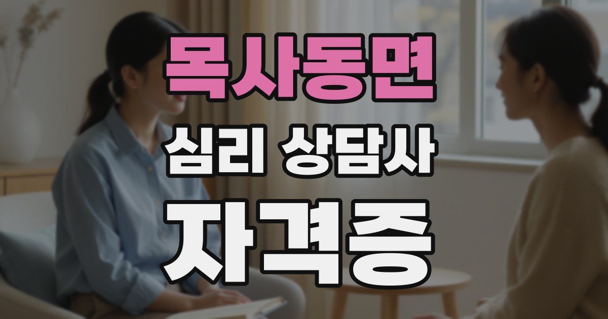 목사동면 심리 상담사 자격증