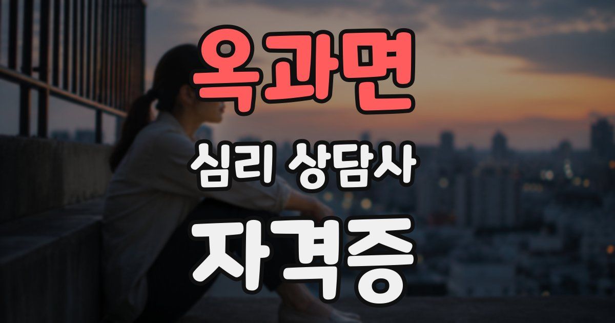 옥과면 심리 상담사 자격증