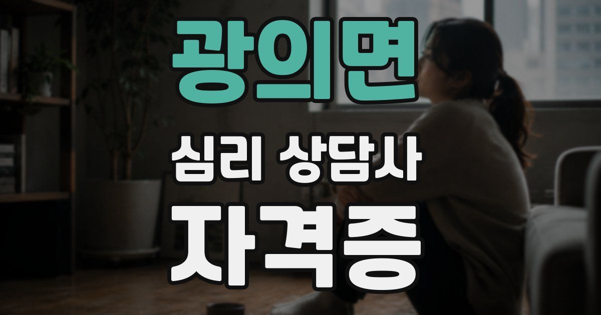 광의면 심리 상담사 자격증