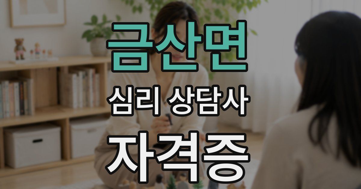 금산면 심리 상담사 자격증