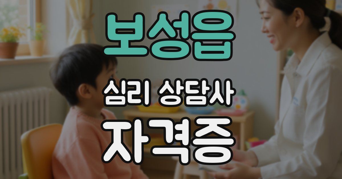 보성읍 심리 상담사 자격증