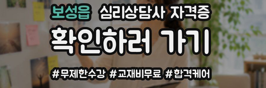 보성읍 심리 상담사 자격증