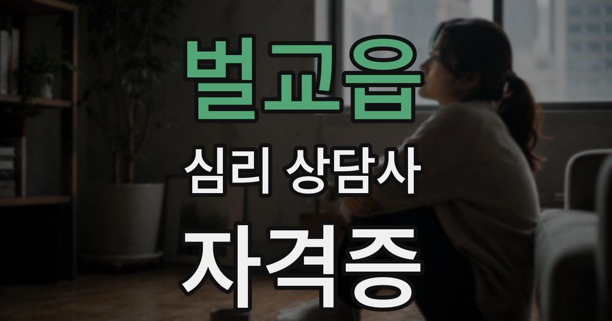 벌교읍 심리 상담사 자격증