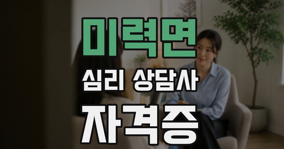 미력면 심리 상담사 자격증