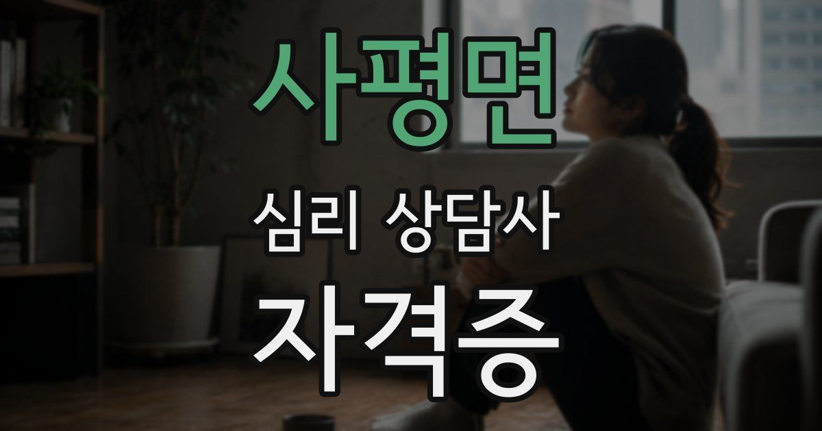 사평면 심리 상담사 자격증