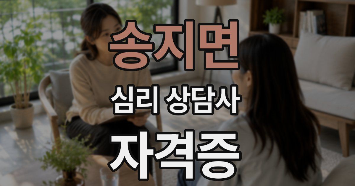 송지면 심리 상담사 자격증