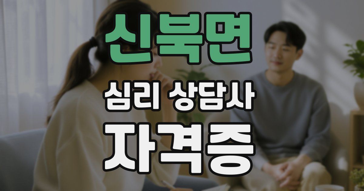 신북면 심리 상담사 자격증