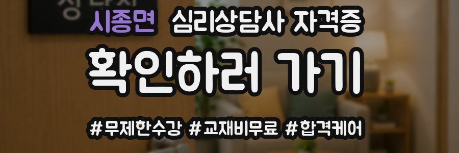 시종면 심리 상담사 자격증