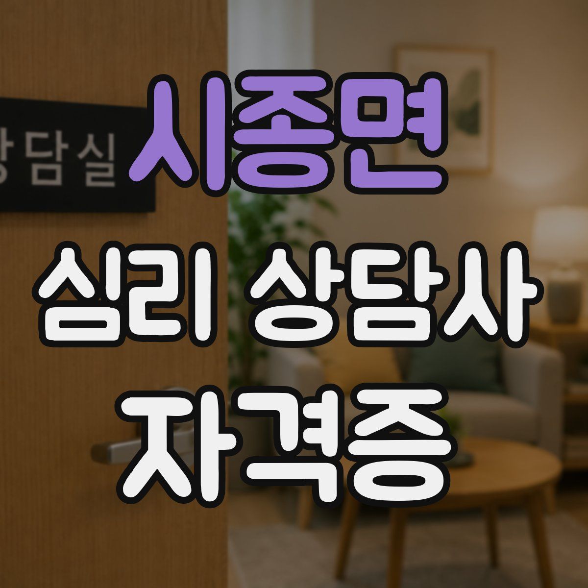 시종면 심리 상담사 자격증
