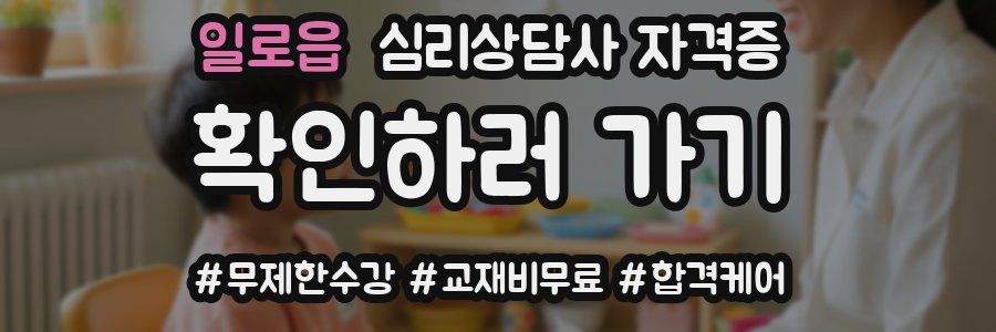 일로읍 심리 상담사 자격증