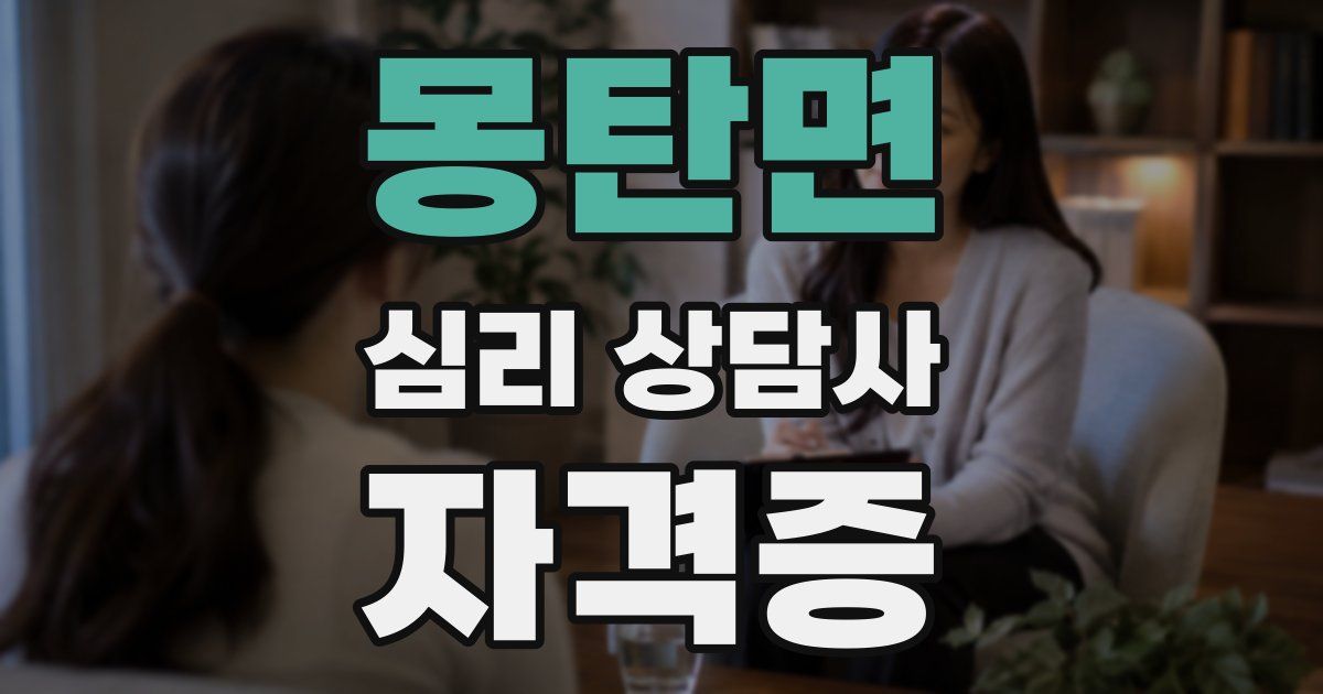 몽탄면 심리 상담사 자격증