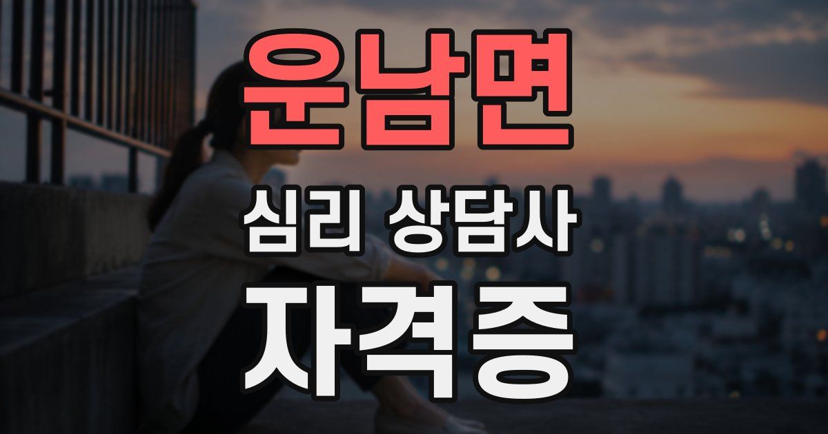 운남면 심리 상담사 자격증