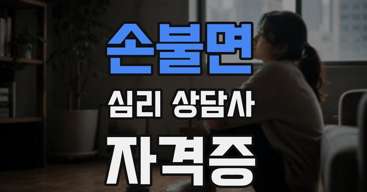 손불면 심리 상담사 자격증