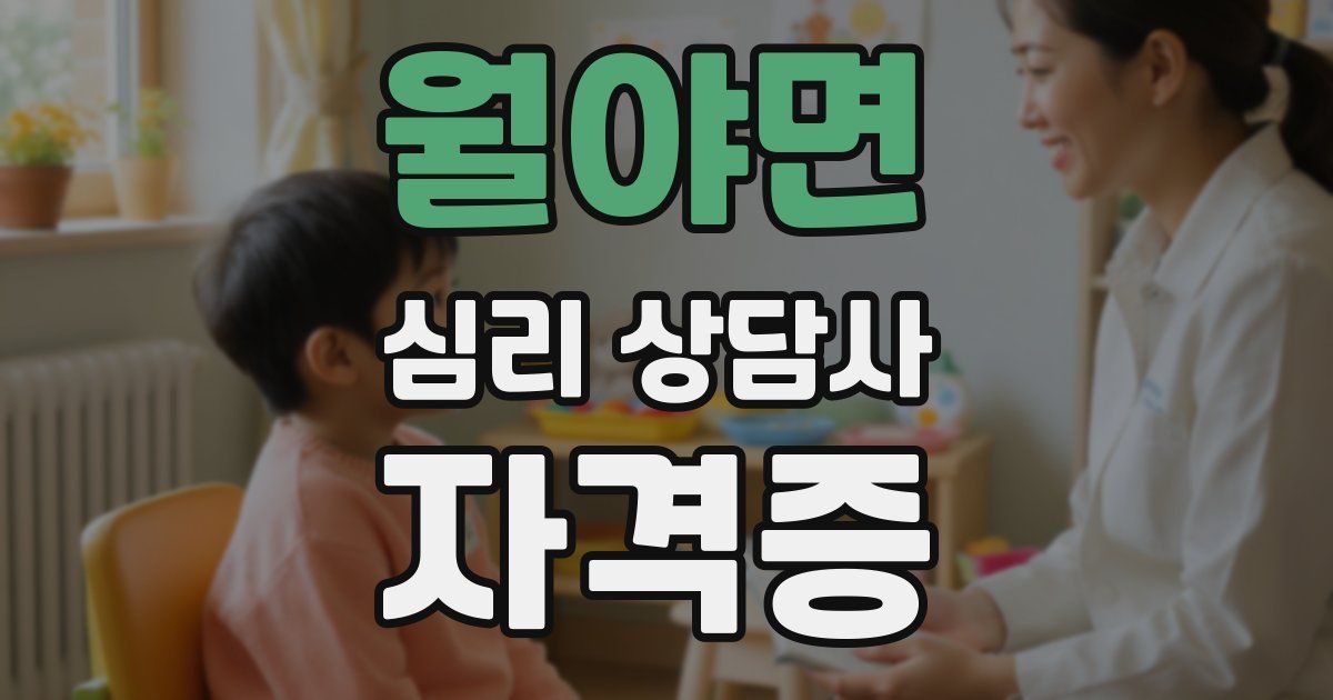 월야면 심리 상담사 자격증