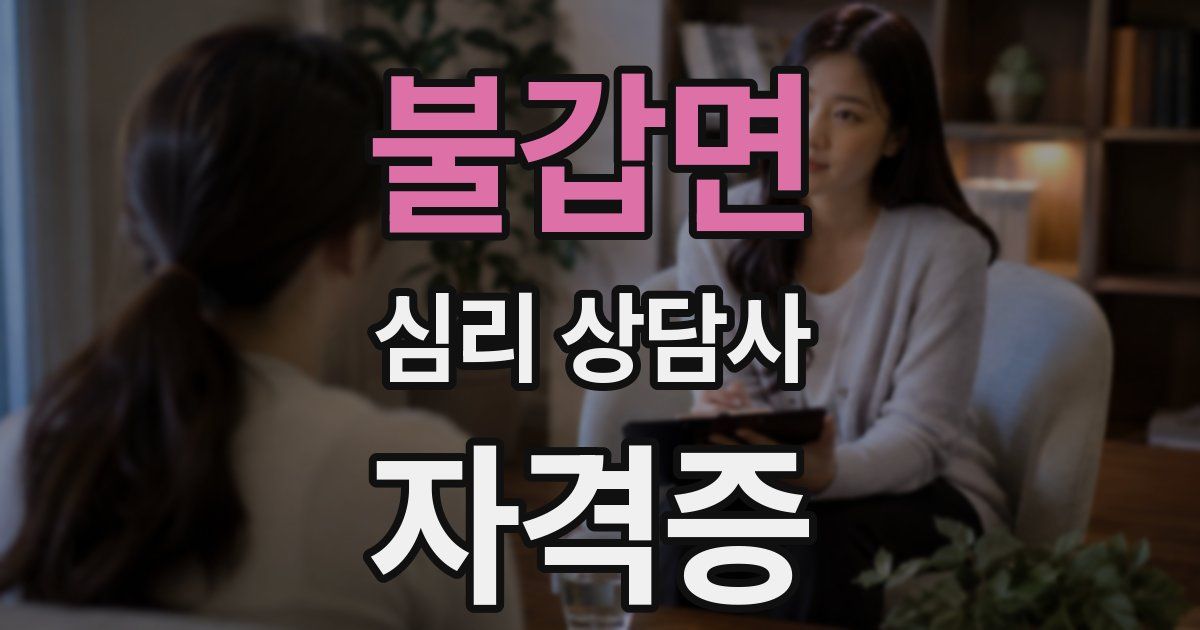 불갑면 심리 상담사 자격증