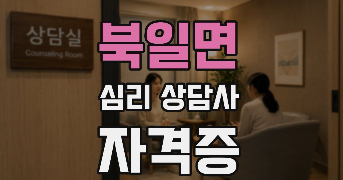 북일면 심리 상담사 자격증