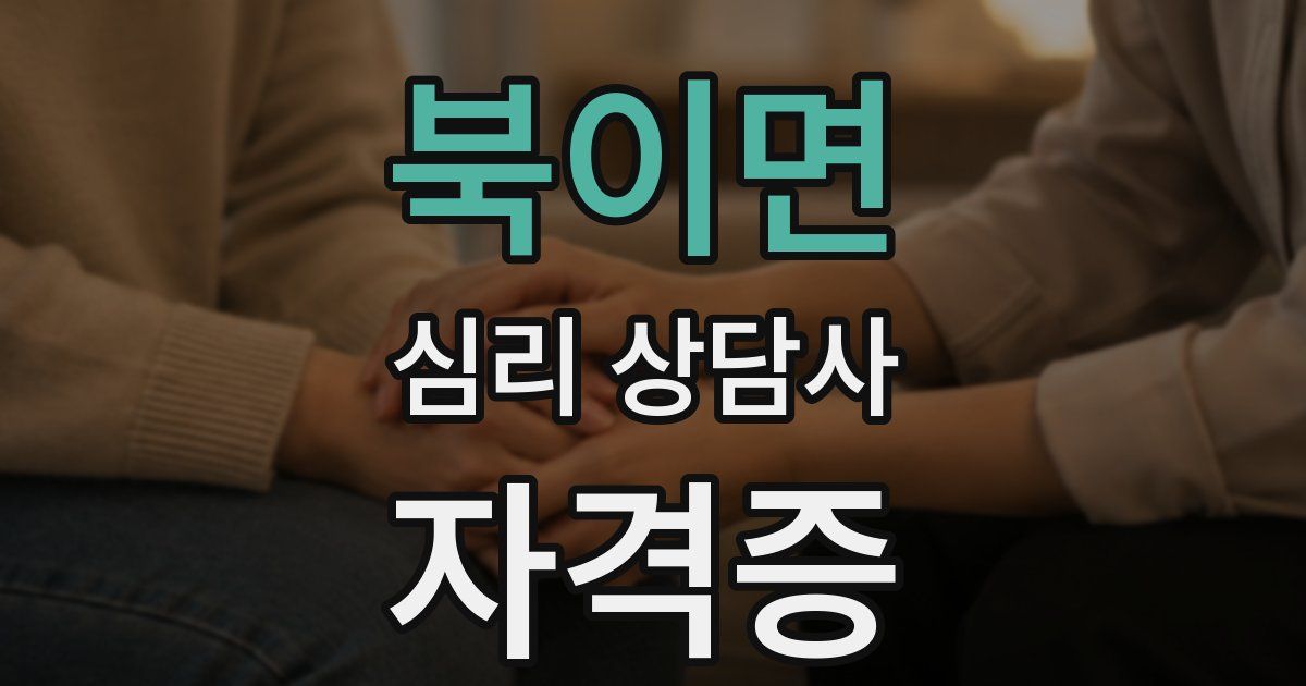 북이면 심리 상담사 자격증