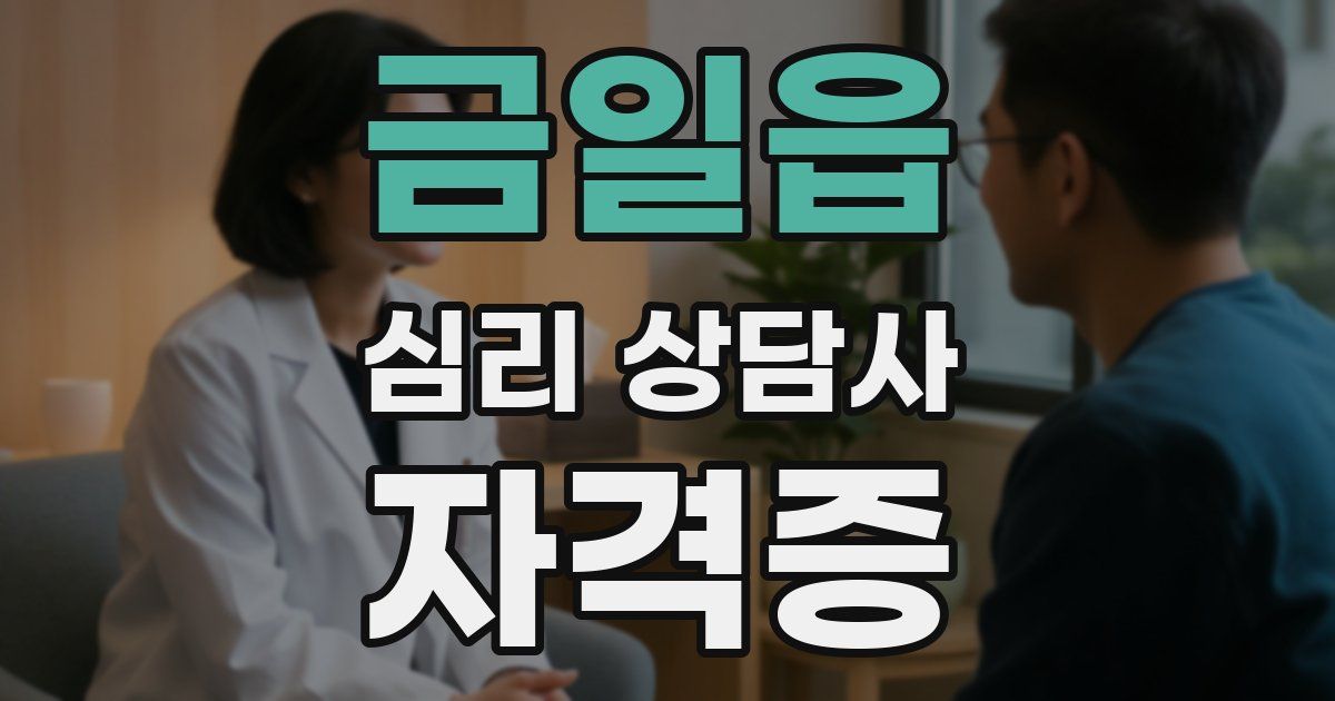 금일읍 심리 상담사 자격증