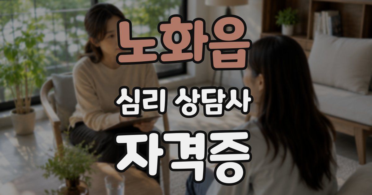 노화읍 심리 상담사 자격증