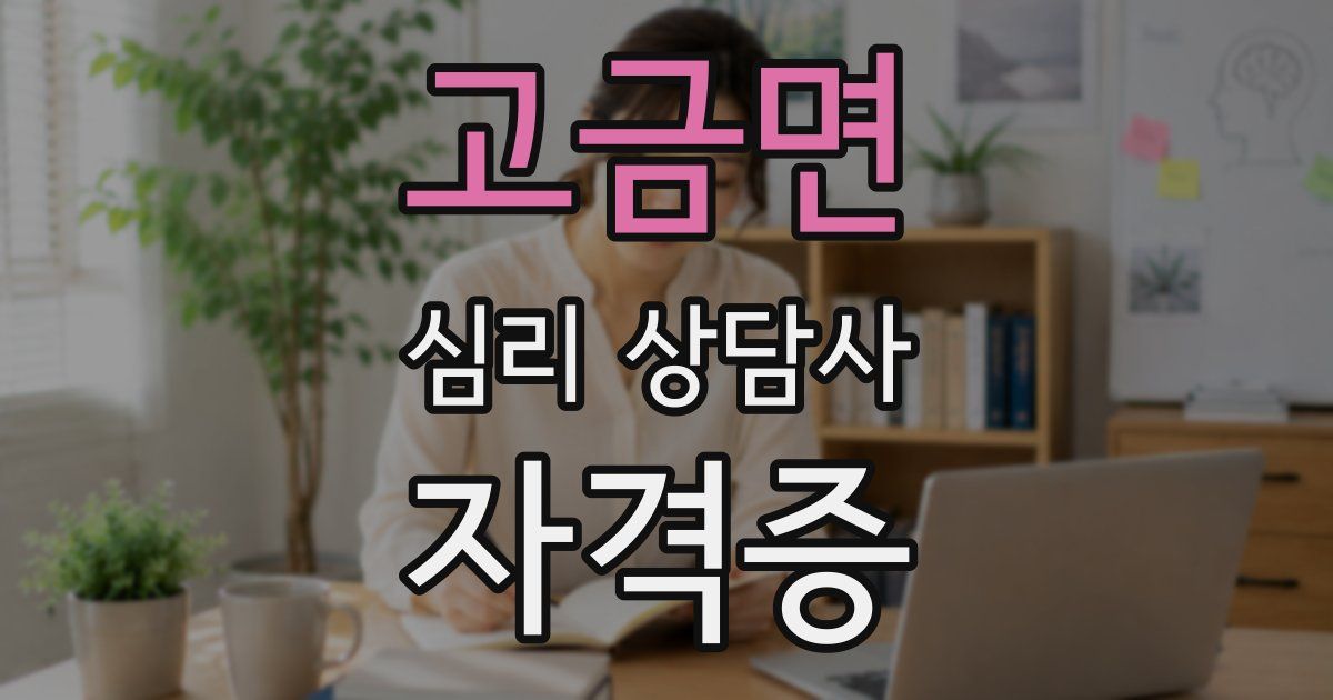 고금면 심리 상담사 자격증