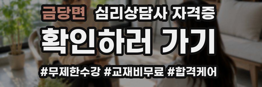금당면 심리 상담사 자격증