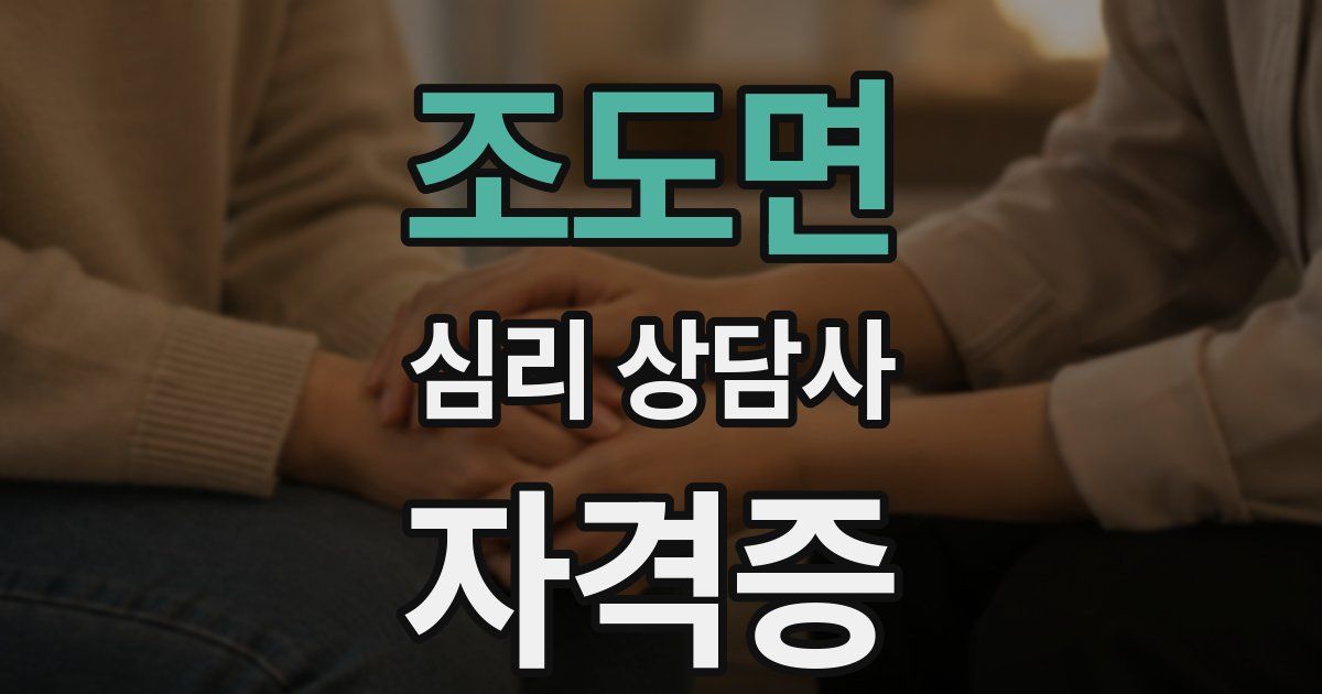 조도면 심리 상담사 자격증