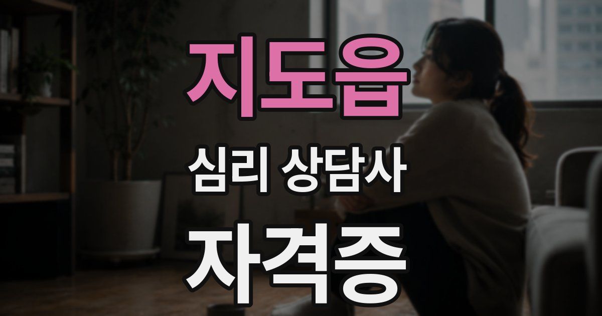 지도읍 심리 상담사 자격증