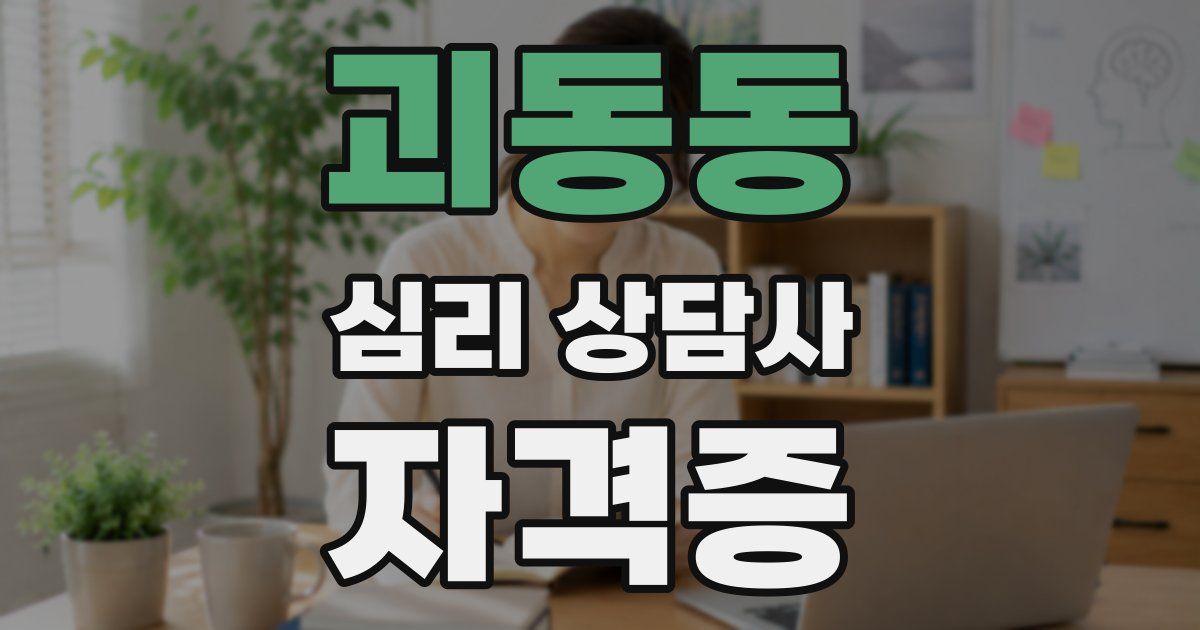 괴동동 심리 상담사 자격증