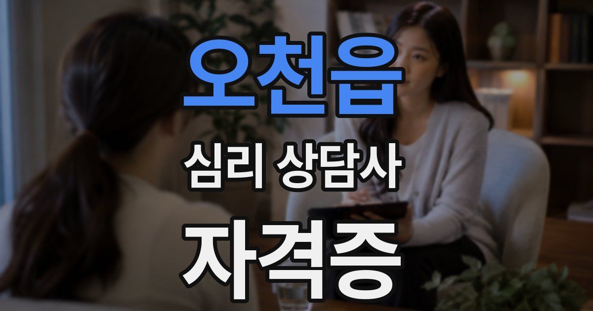 오천읍 심리 상담사 자격증