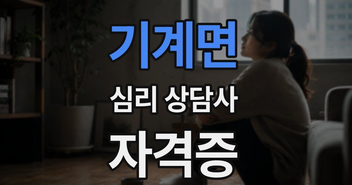 기계면 심리 상담사 자격증